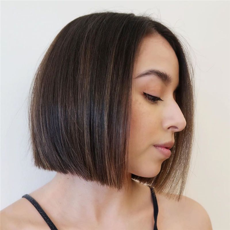 8 moderm A Low-Maintenance Blunt Bob with Front Wispy Layers 2024 3