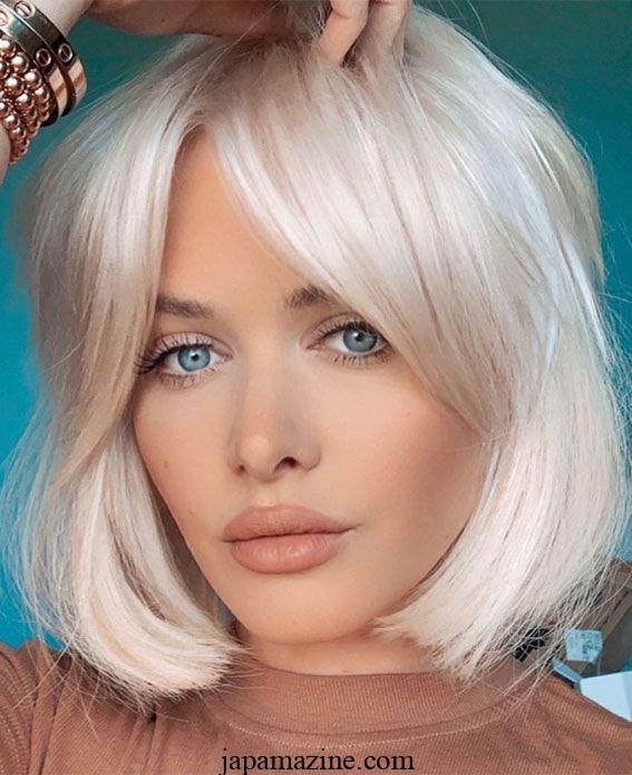 The best Longer Blunt Bob with Curtain Bangs this year
